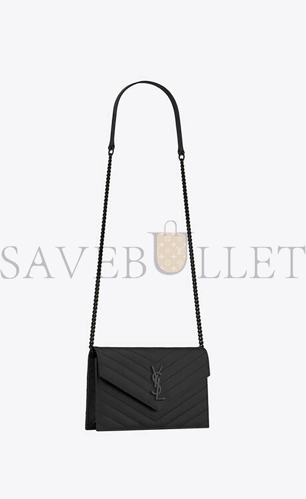 Y*L cassandre matelassÉ envelope chain wallet in grain de poudre embossed leather 695108bow081000 (19*12.5*3.5cm)
