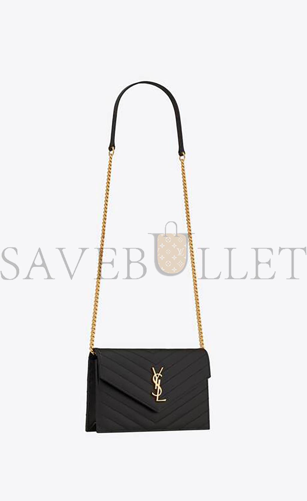 Y*L cassandre matelassÉ envelope chain wallet in grain de poudre embossed leather 742920bow011000 (19*12.5*3.5cm)