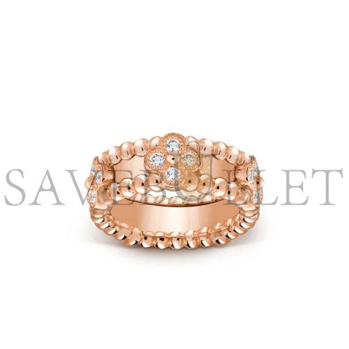 V*N CL*F arpels perlÉe sweet clovers ring - rose gold, diamond vcarp6ml00
