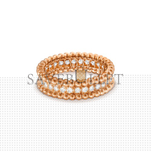 V*N CL*F arpels perlÉe diamonds ring, 1 row - rose gold, diamond  vcarp4e300
