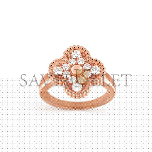 V*N CL*F arpels vintage alhambra ring - rose gold, diamond vcarp2r400