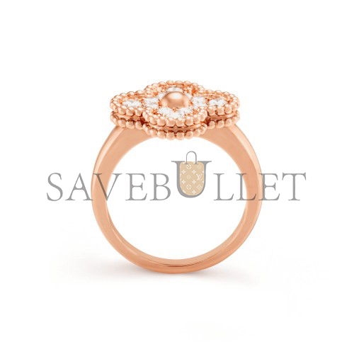 V*N CL*F arpels vintage alhambra ring - rose gold, diamond vcarp2r400