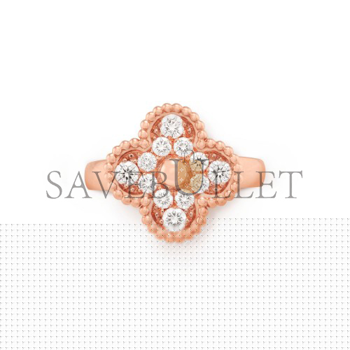 V*N CL*F arpels vintage alhambra ring - rose gold, diamond vcarp2r400