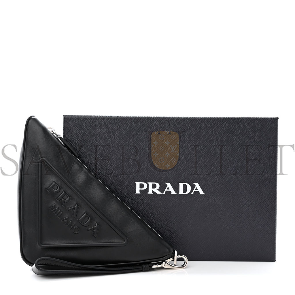 Pra*a grace lux triangle wristlet pouch black (27*15*6cm)