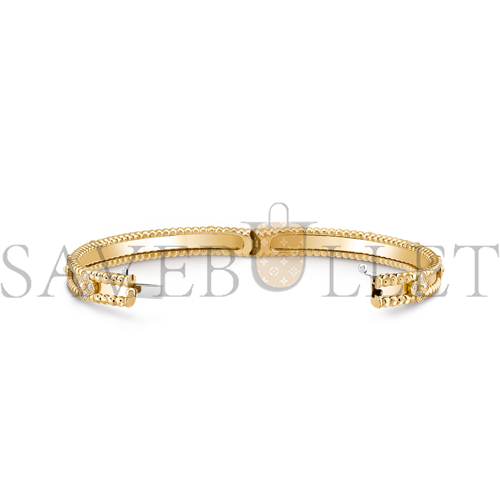 v*n cl*f arpels perlÉe sweet clovers bracelet, medium model - yellow gold, Di*m*nd vcarp6x400