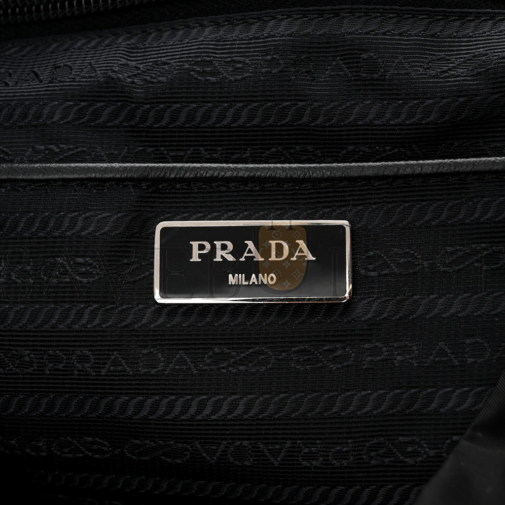 Pra*a tessuto nylon saffiano medium backpack black (30*29*15cm)