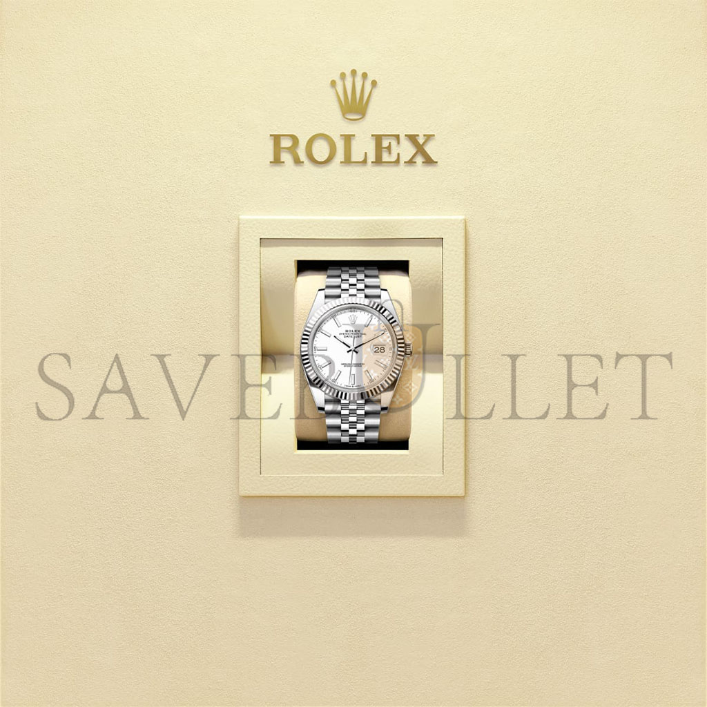 R*l*x datejust 41 oyster, 41 mm, oystersteel and white gold watch 126334