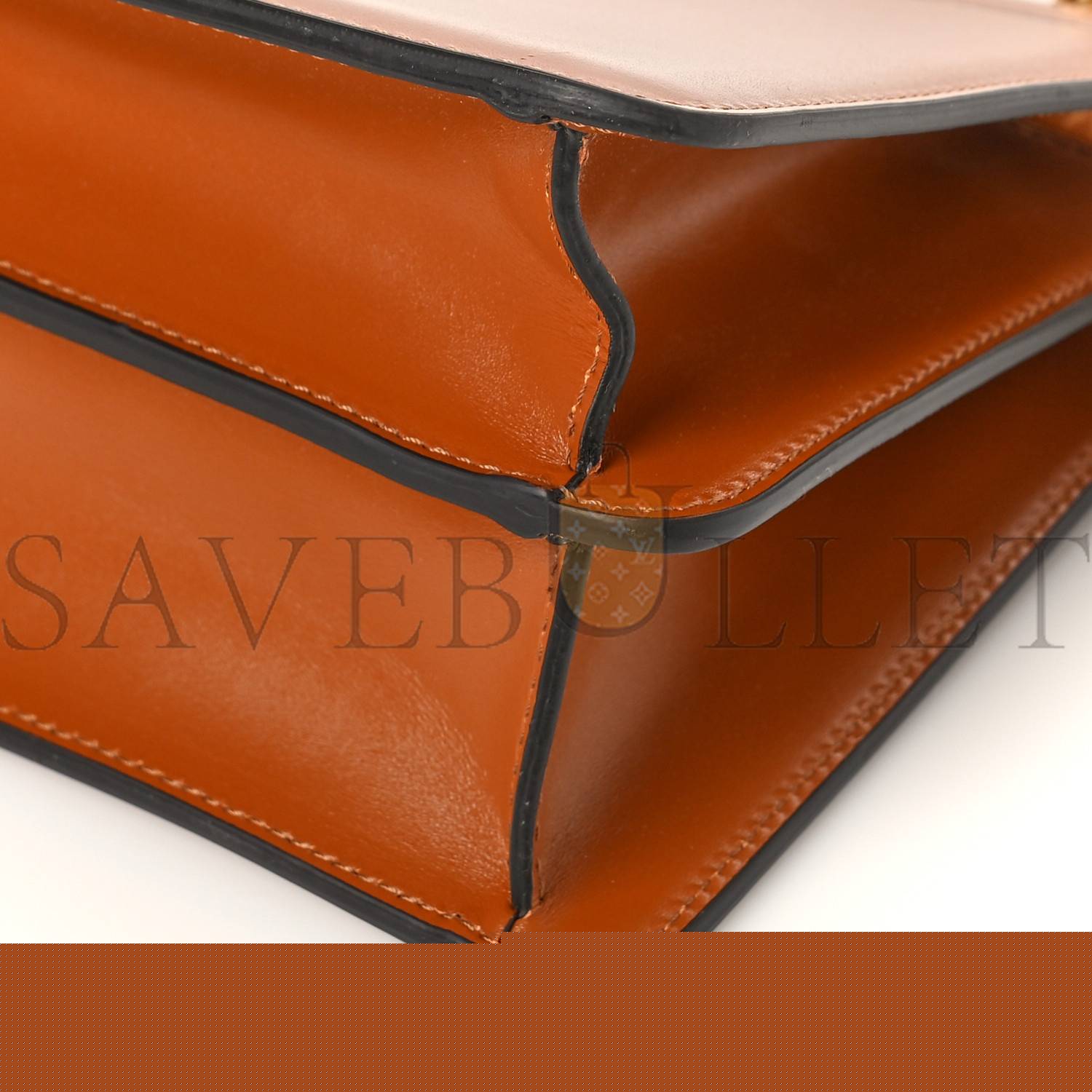 F**di vitello king luxor shiny nappa medium peekaboo i see u east west satchel brandy light rose (29*18*10cm)