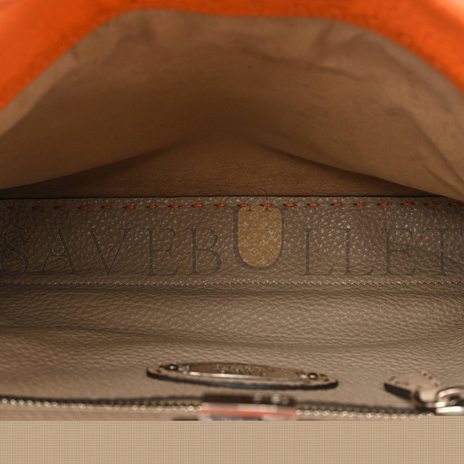 F**di cuoio romano selleria bi-color medium peekaboo iconic satchel orange stone (34*26*13cm)