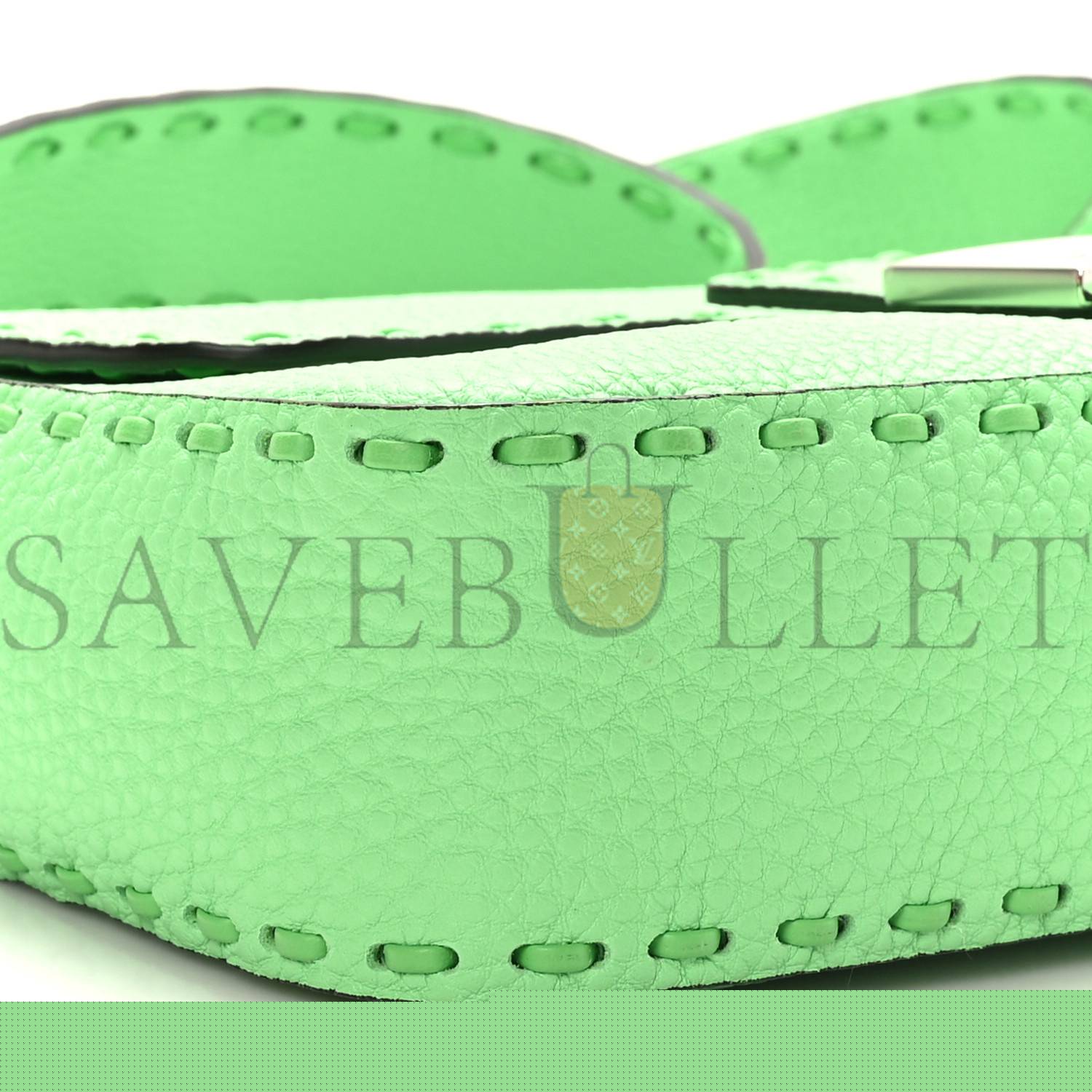 F**di cuoio roma sellerissima nappa sintetica tape stitch baguette edamame (27*15*6cm)