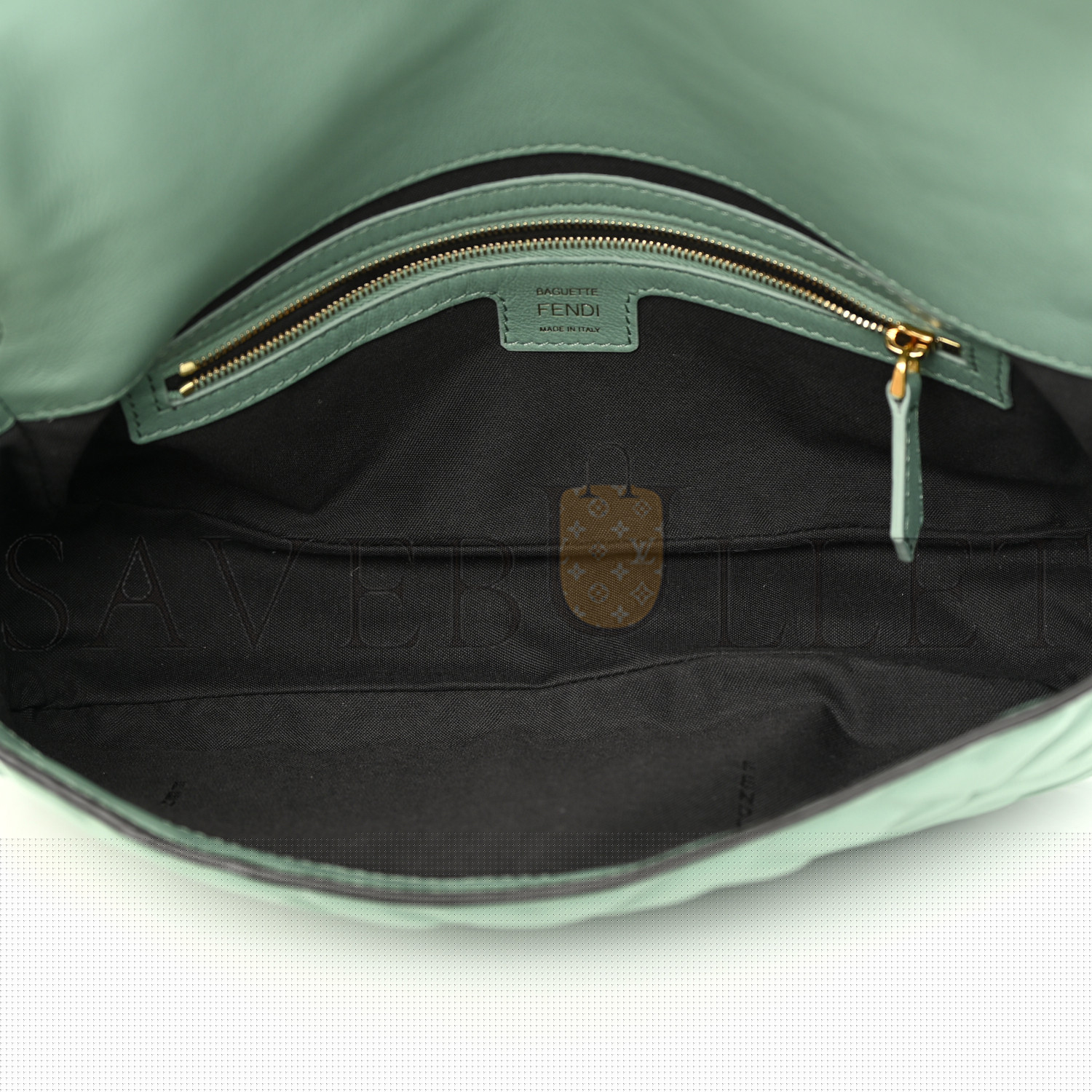 F**di nappa ff 1974 embossed baguette menta (26*17*6cm)