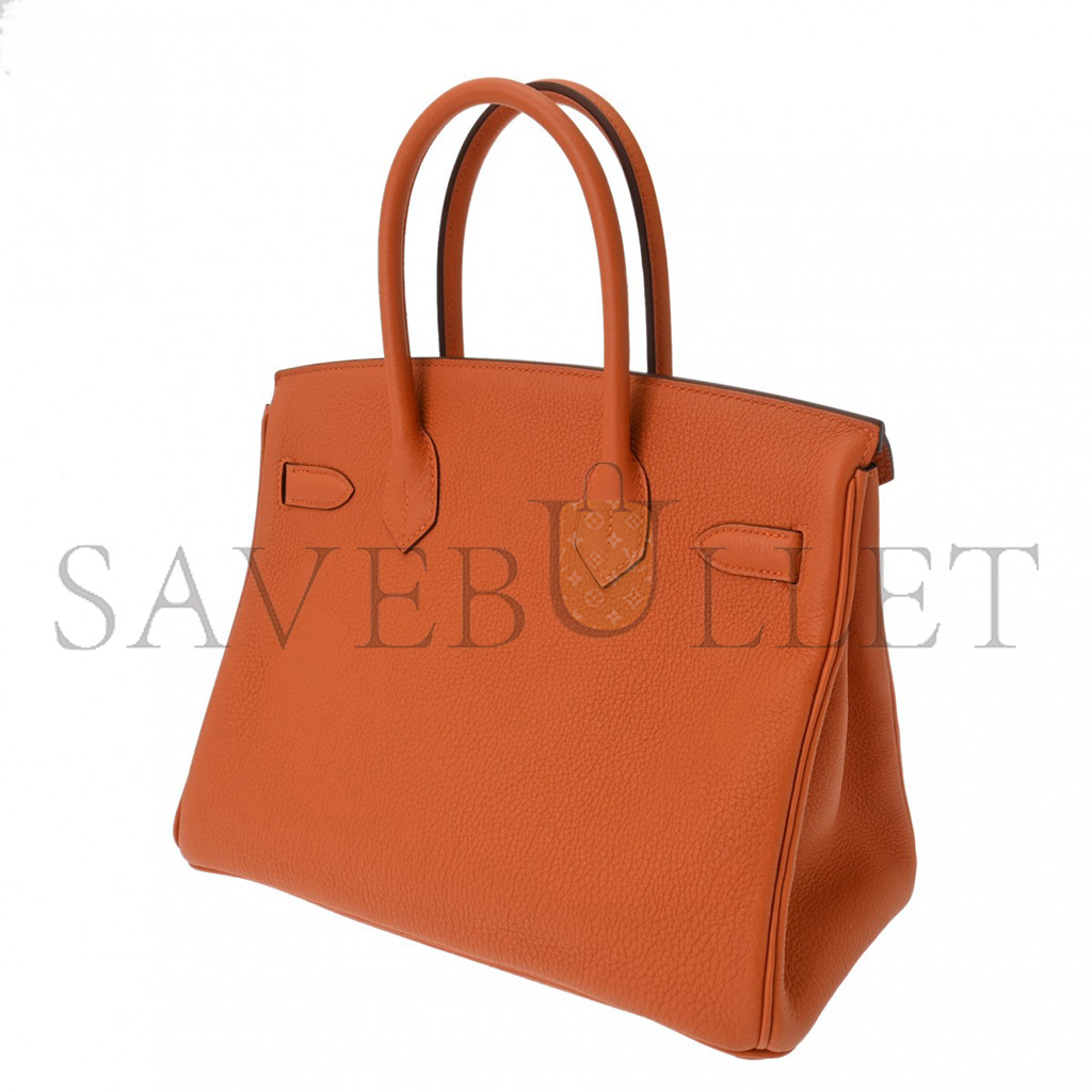 H**mes birkin 30 togo leather orange gold buckle bag h028369cc83 (35*28*18cm)