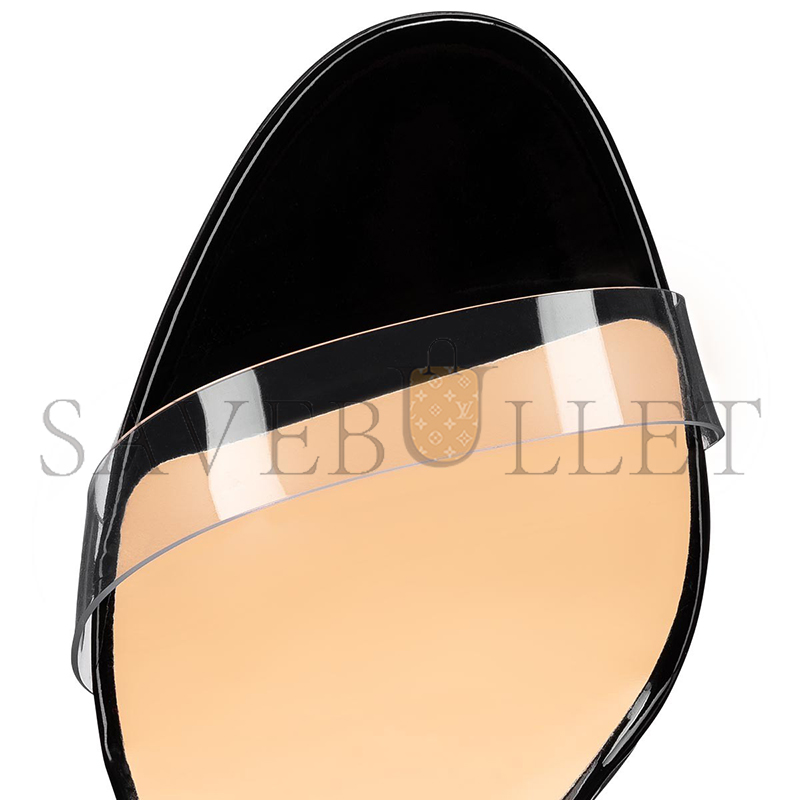 Ch**an louboutin just nothing 85 mm sandals-pvc and patent calf-black-women 3190081bk01
