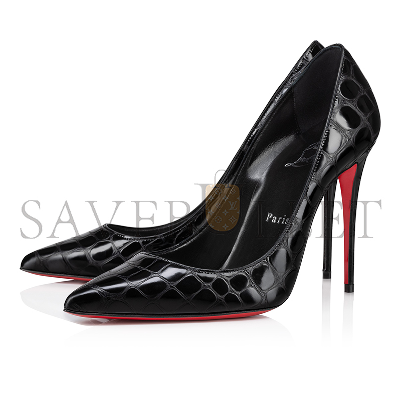 Ch**an louboutin kate 100 mm pumps-alligator embossed calf leather-black-women 3240428b439