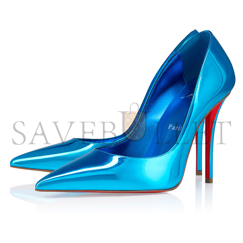 Ch**an louboutin miss z 100 mm pumps-laminated calf leather-acqua-women 12506504306