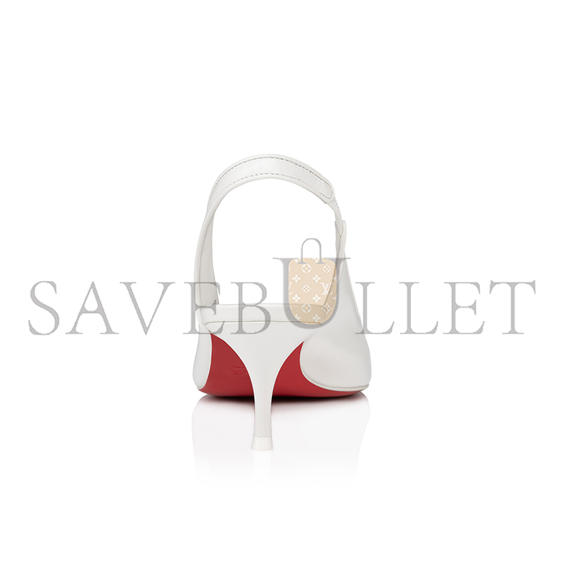 Ch**an louboutin sporty kate sling 55 mm sling back pumps-nappa leather-bianco-women 3240004w302