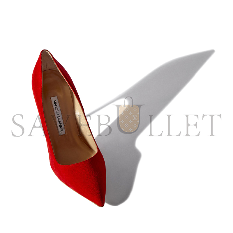 MANOLO BLAHNIK BB RED SUEDE POINTED TOE PUMPS 9XX-0417-0018