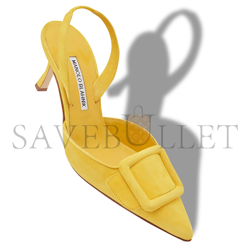 manolo blahnik maY*Li yellow suede slingback pumps 219-0182-0059