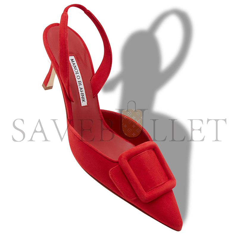 manolo blahnik maY*Li red suede slingback pumps 219-0182-0002