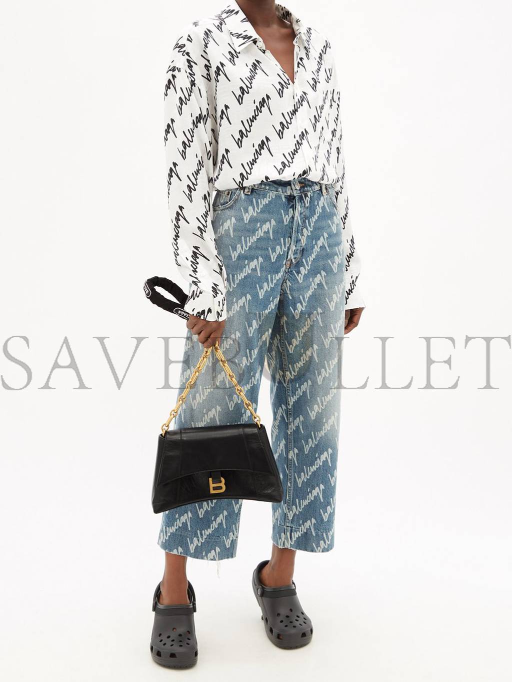 Ba*len*cia*ga black downtown s chain-handle leather shoulder bag matchesfashion us (28.5*17.5*10.1cm)