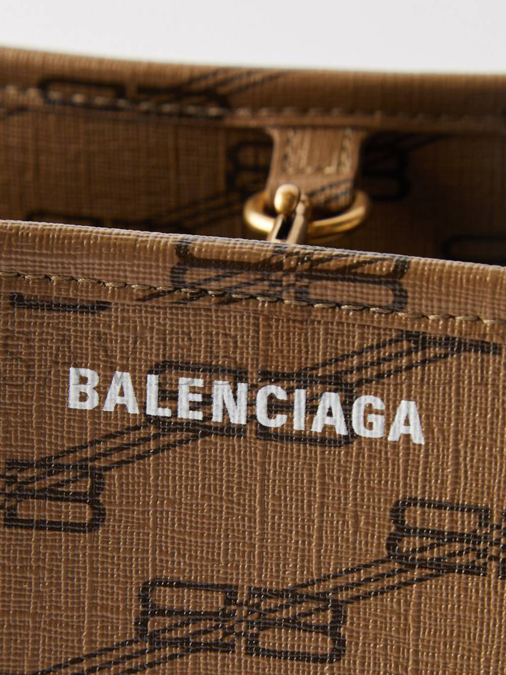 Ba*len*cia*ga beige signature bb-print coated-canvas tote bag matchesfashion us (40*26*14cm)