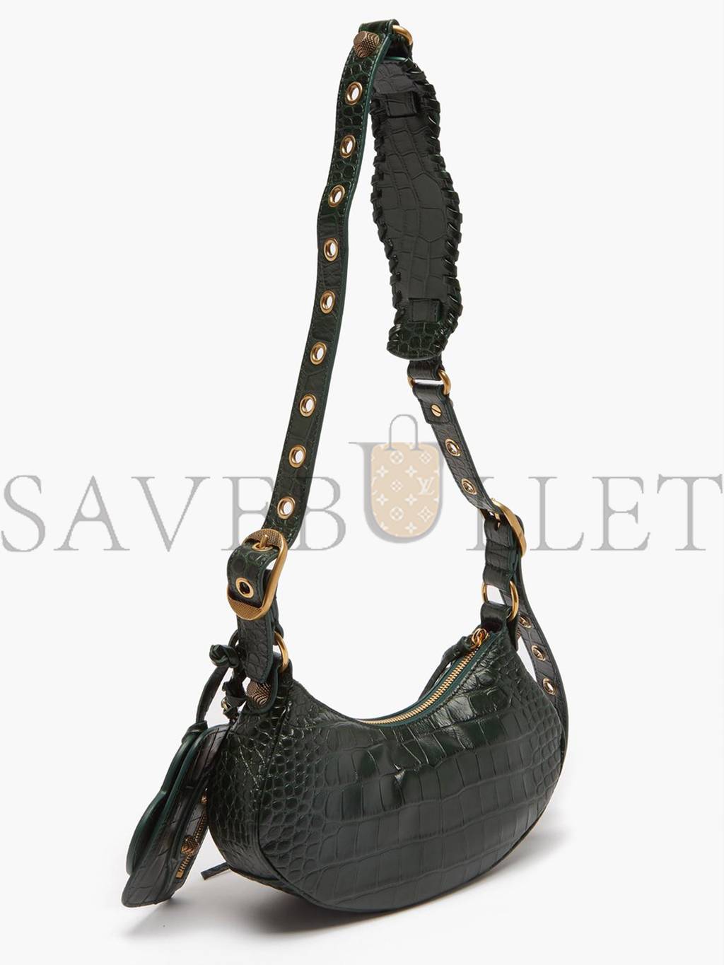Ba*len*cia*ga green cagole xs croc-effect leather shoulder bag matchesfashion us (25.4*14*6cm)