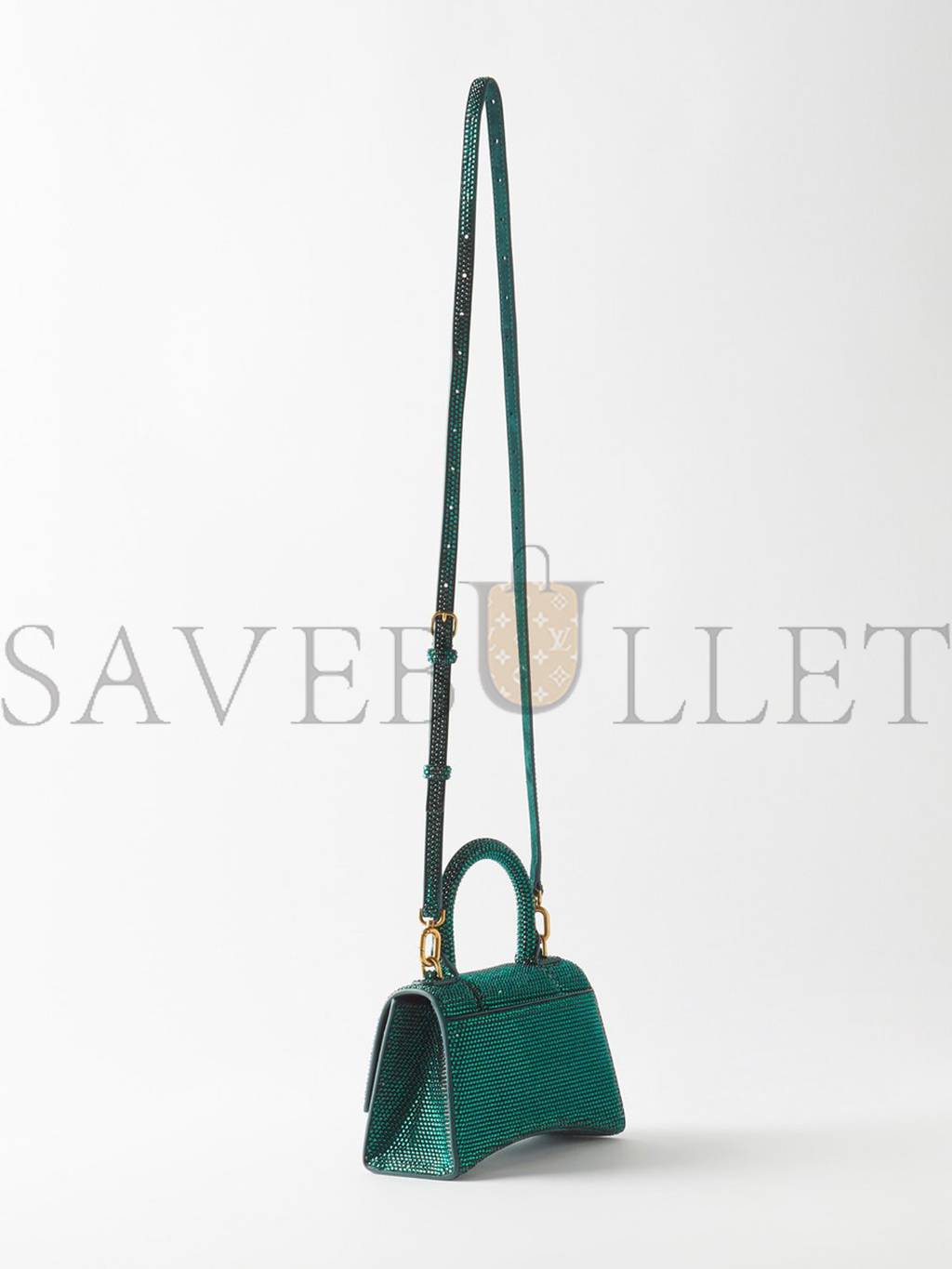 Ba*len*cia*ga green hourglass xs crystal-embellished cross-body bag matchesfashion us (19*12.1*7.6cm)