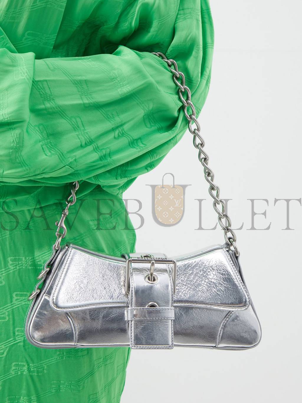 Ba*len*cia*ga silver lindsay s metallic-leather shoulder bag matchesfashion us (28.5*12.9*5.3cm)