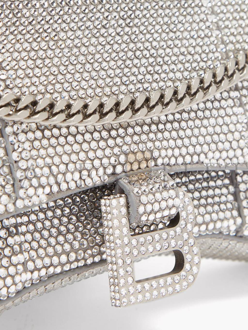 Ba*len*cia*ga grey hourglass crystal-embellished cross-body bag matchesfashion us (19.8*12.1*5cm)