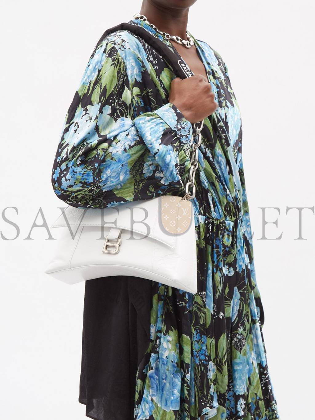 Ba*len*cia*ga white downtown chain-strap leather shoulder bag matchesfashion us (29.2*18*10.6cm)