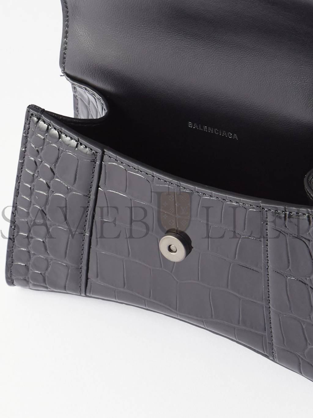Ba*len*cia*ga black hourglass xs croc-effect leather cross-body bag matchesfashion us (19*12.5*8cm)