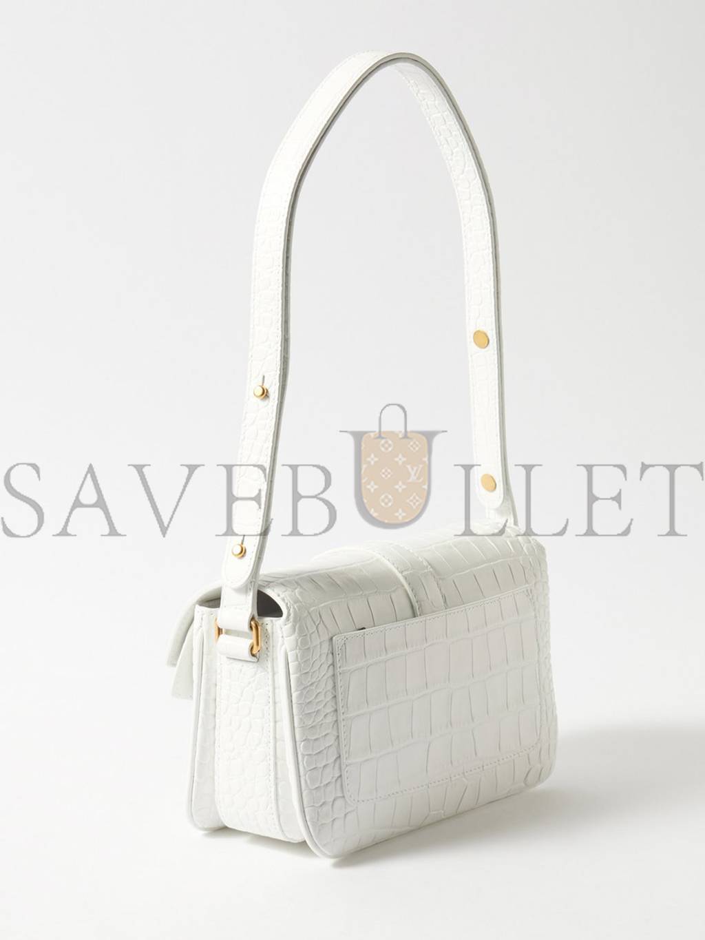 Ba*len*cia*ga white lady flap s crocodile-effect shoulder bag matchesfashion us (21.8*14.2*8.8cm)