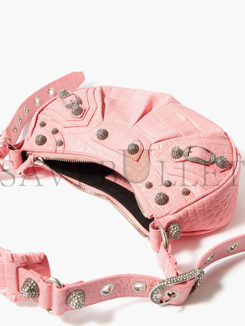 Ba*len*cia*ga pink cagole xs crocodile-effect leather shoulder bag matchesfashion us (27*13*6cm)