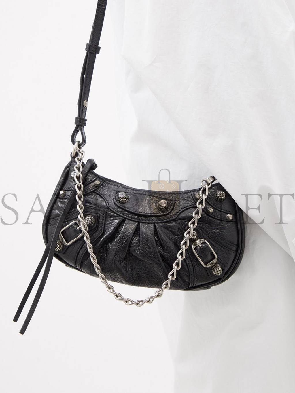 Ba*len*cia*ga black cagole mini leather shoulder bag matchesfashion us (20*10*3.8cm)