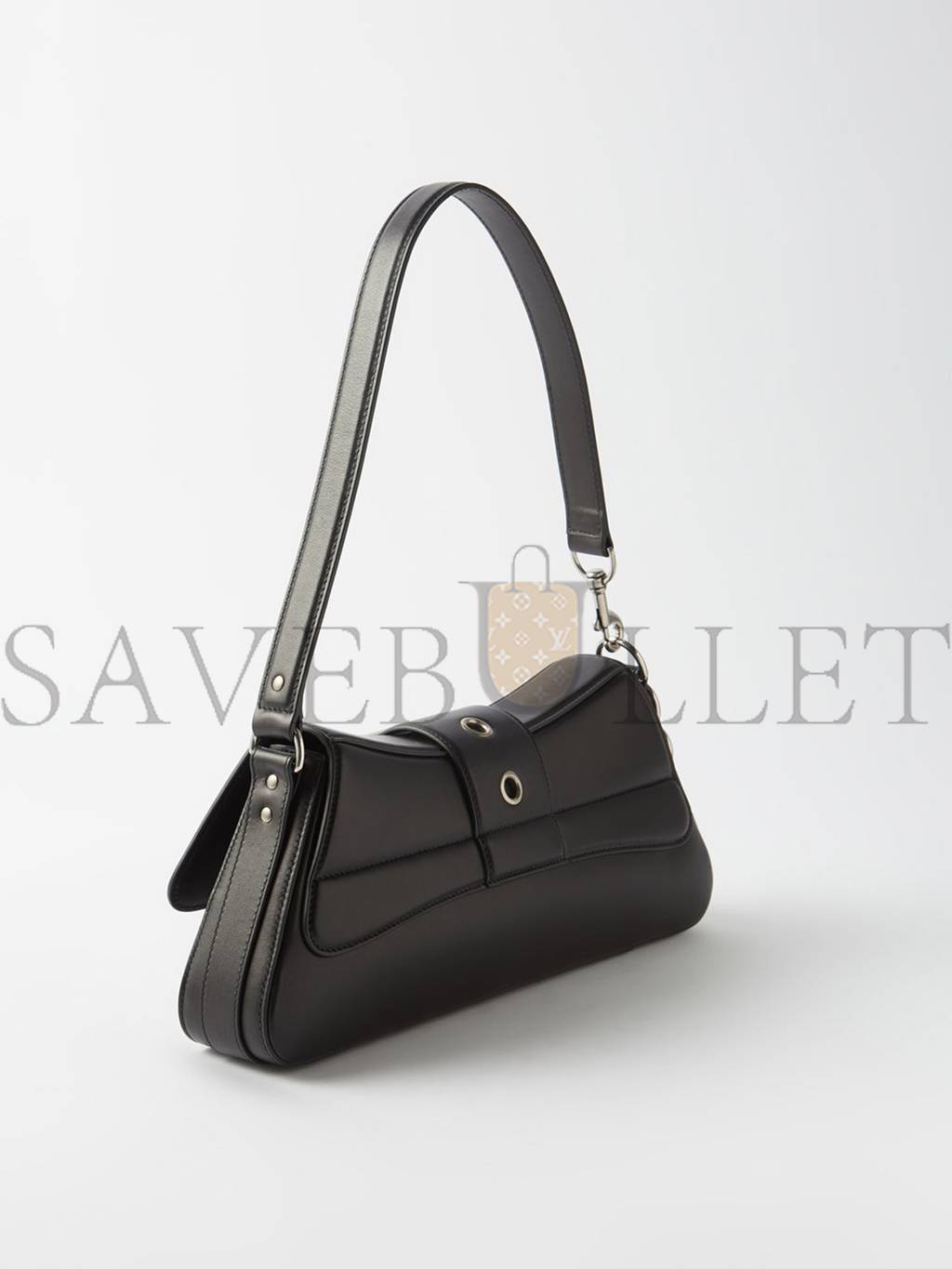 Ba*len*cia*ga black lindsay m buckled leather shoulder bag matchesfashion us (34.7*15.2*6cm)