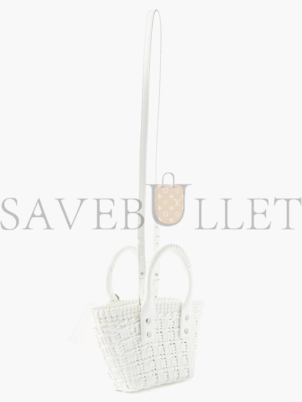 Ba*len*cia*ga white bistro xxs woven faux-leather basket bag matchesfashion us (25.4*14.9*8.6cm)