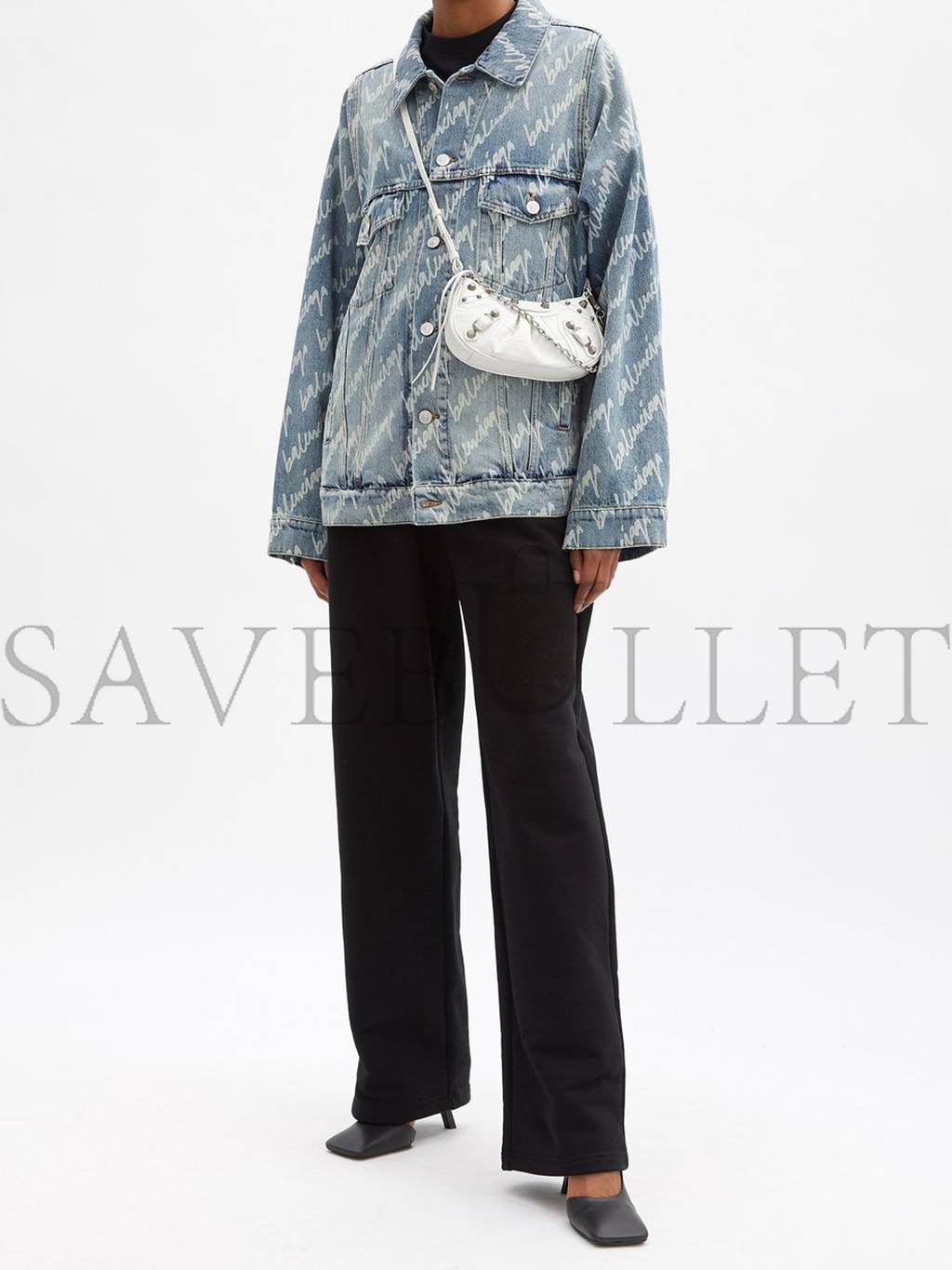 Ba*len*cia*ga white le cagole xs studded leather shoulder bag matchesfashion us (25.6*11.4*7.3cm)