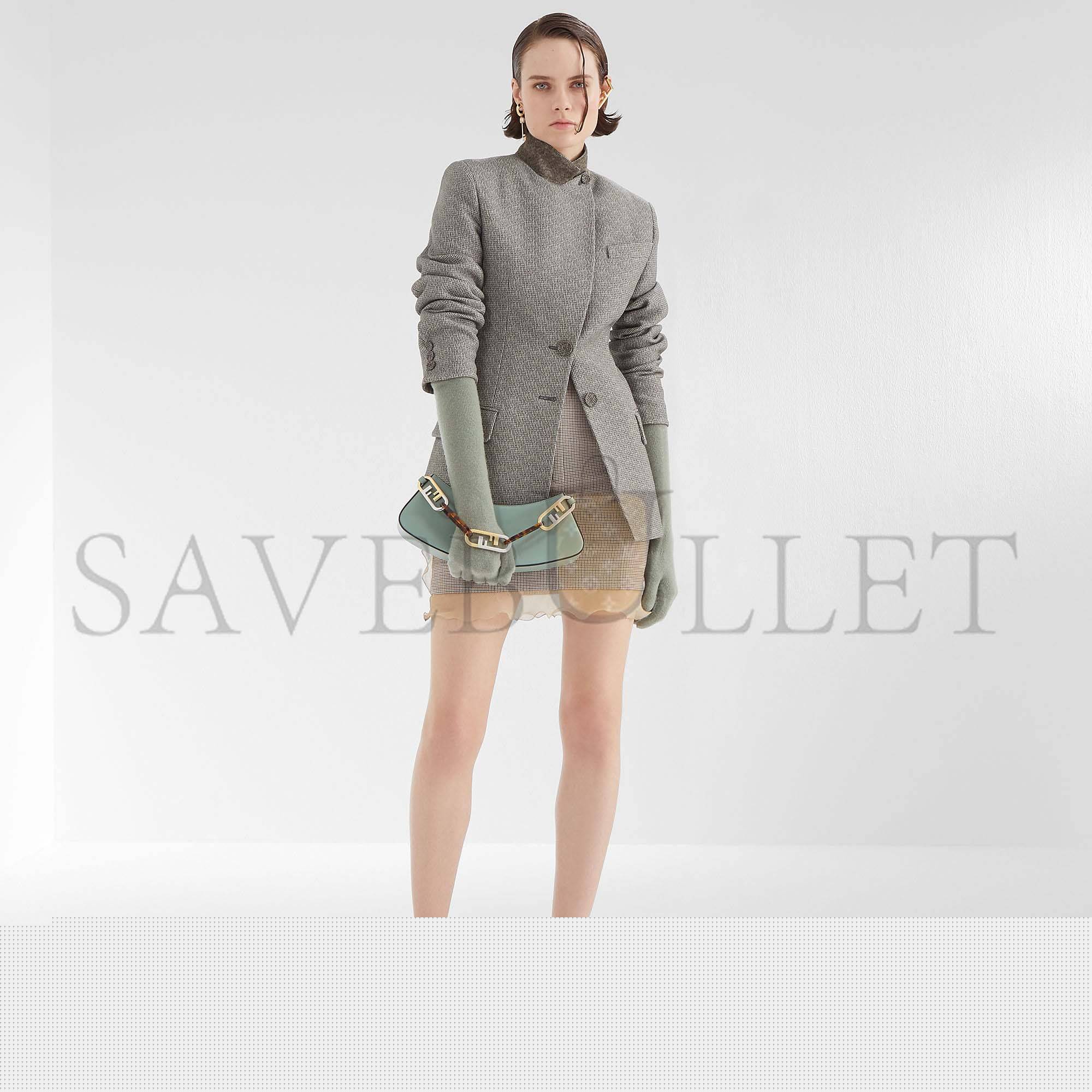 F**di o’lock swing - mint green leather pouch 8bs068ahm0f1dmz (32*11*5cm)