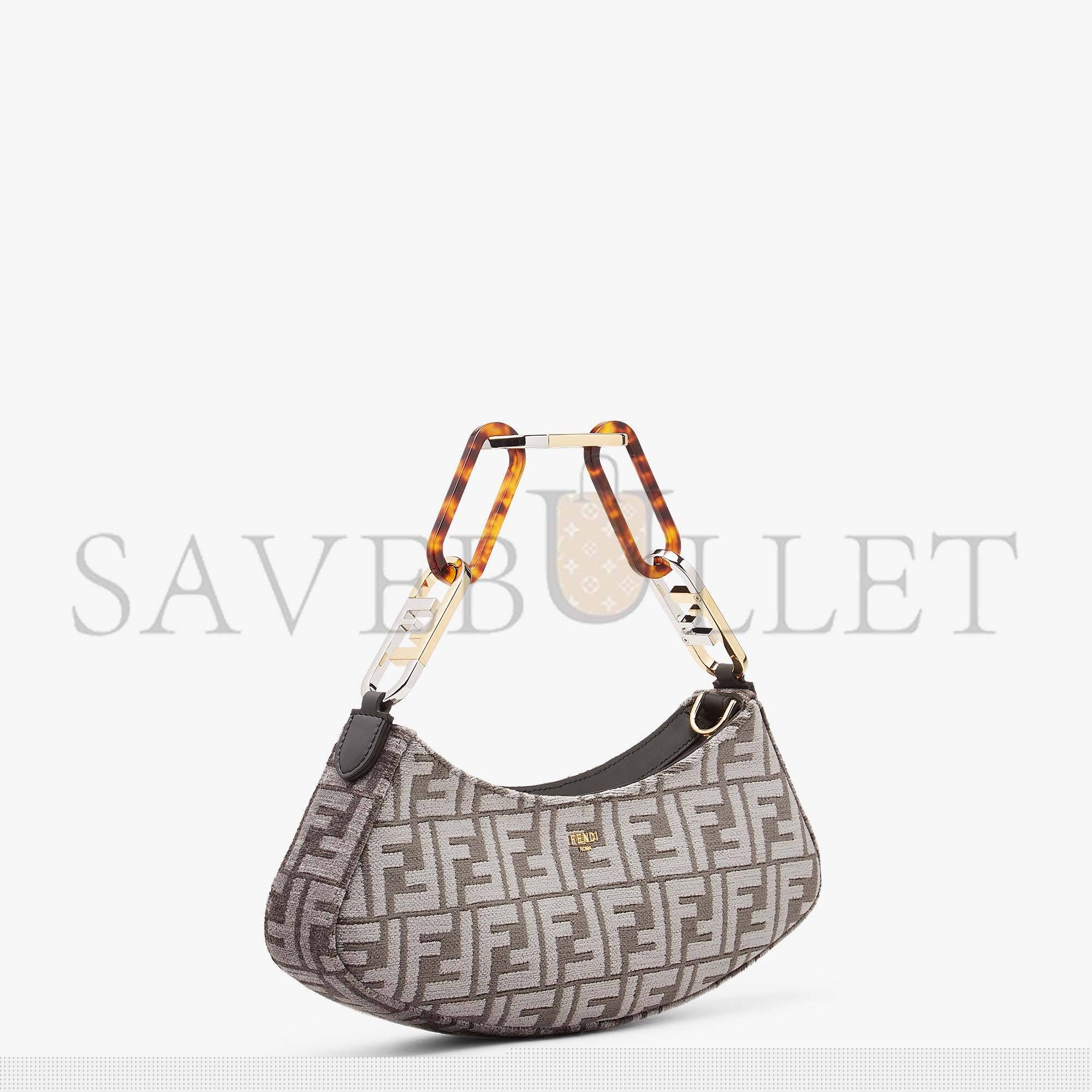 F**di o’lock swing - dark gray tapestry fabric pouch 8bs068al9qf1ivg (32*11*5cm)