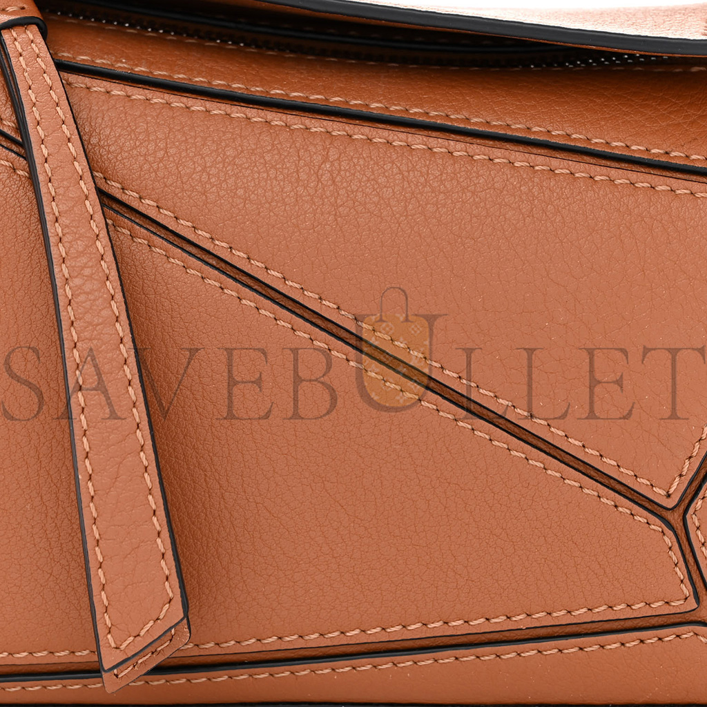 l*ew* calfskin mini puzzle bag tan (18*12.5*8cm)