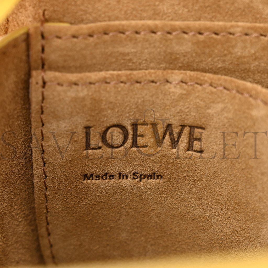 l*ew* calfskin jacquard mini gate dual bag dark yellow (19*14*9cm)