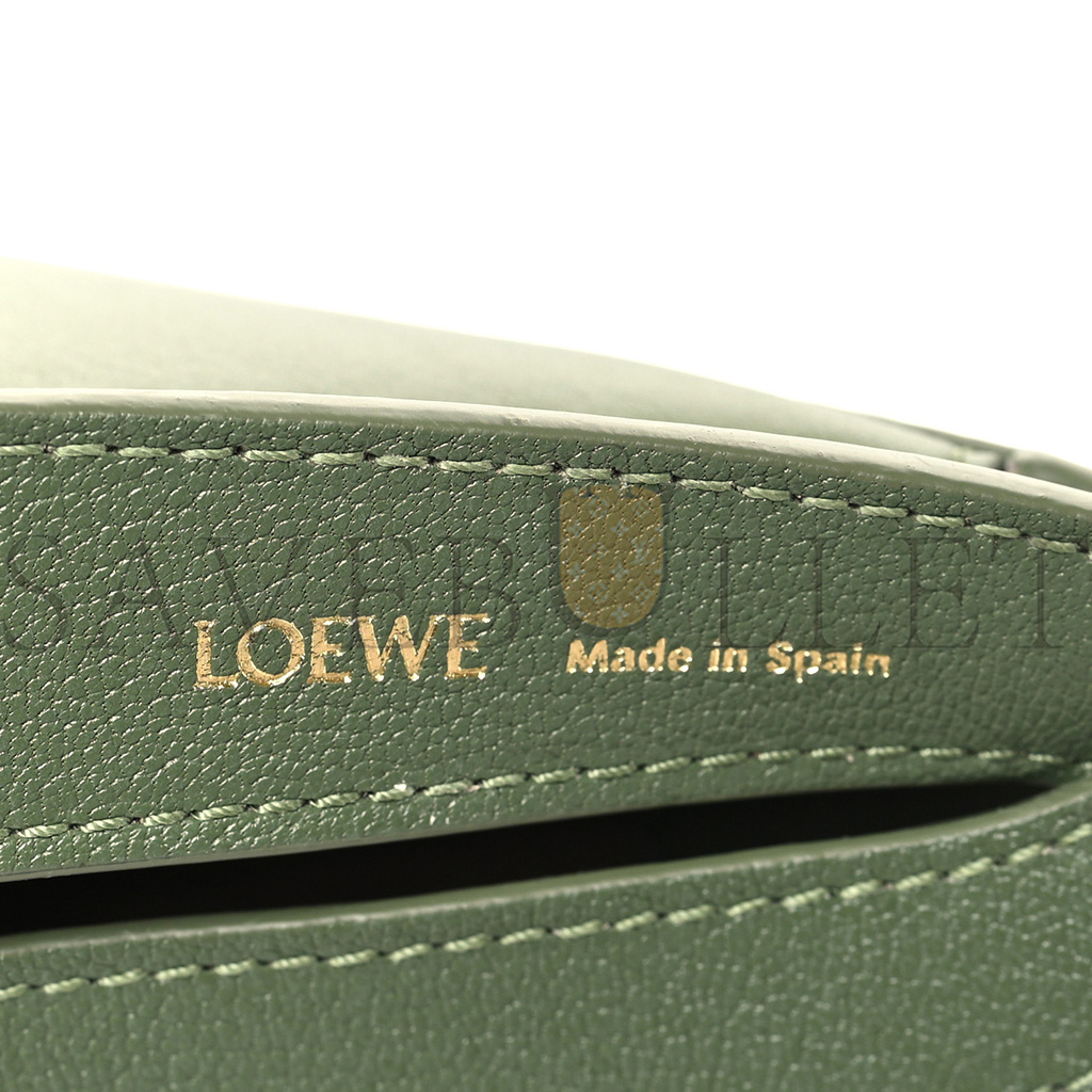 l*ew* satin calfskin jacquard small luna bag avocado green (20*14*6cm)