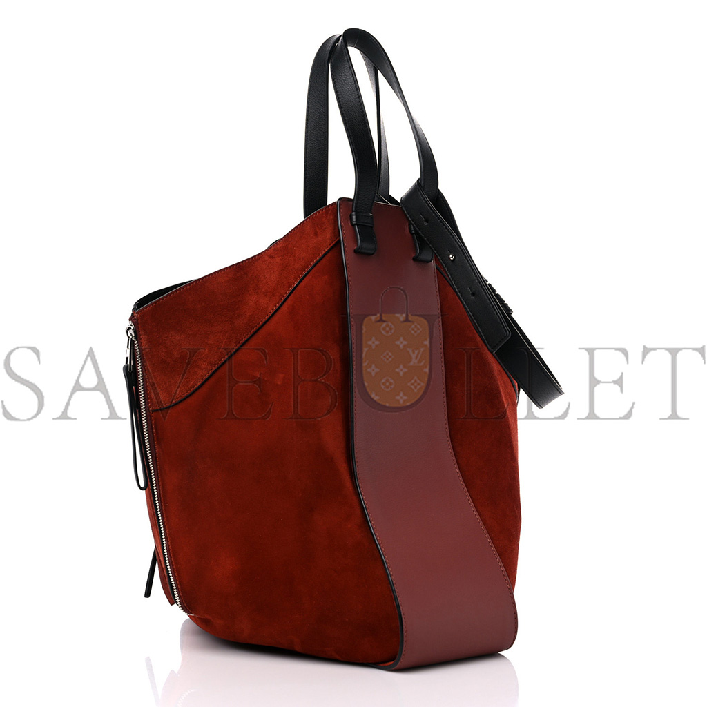 l*ew* calfskin suede hammock shoulder bag red (30*25*13.5cm)