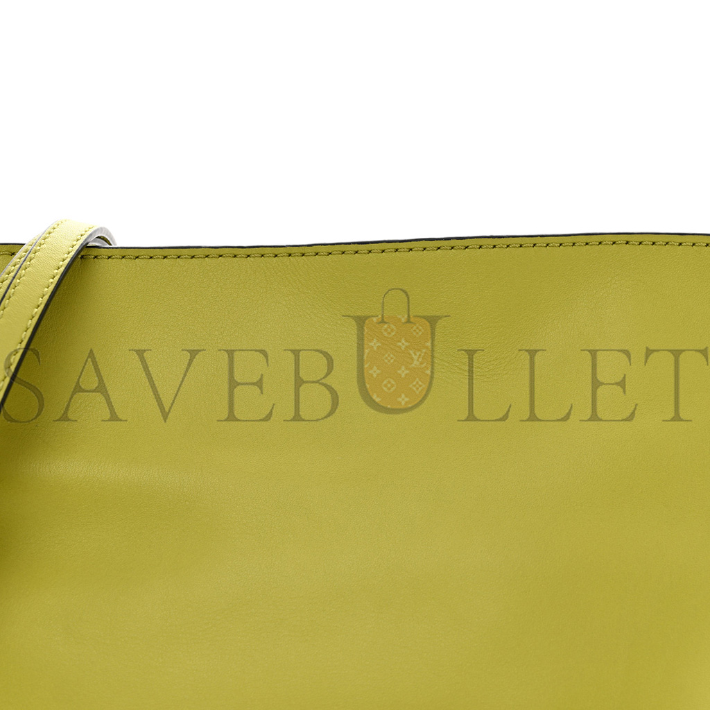 l*ew* calfskin mini flamenco knot clutch lime yellow (23*18*7cm)