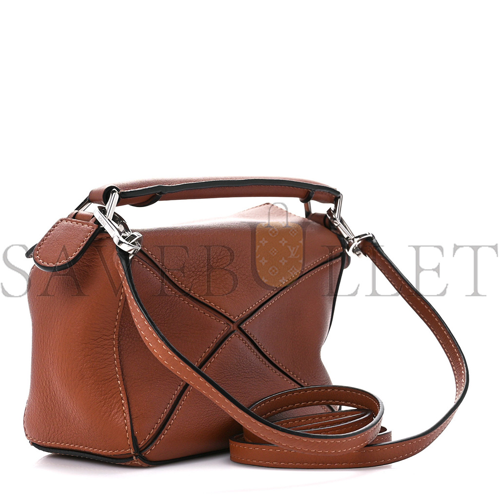 l*ew* calfskin mini puzzle bag tan (18*12.5*8cm)