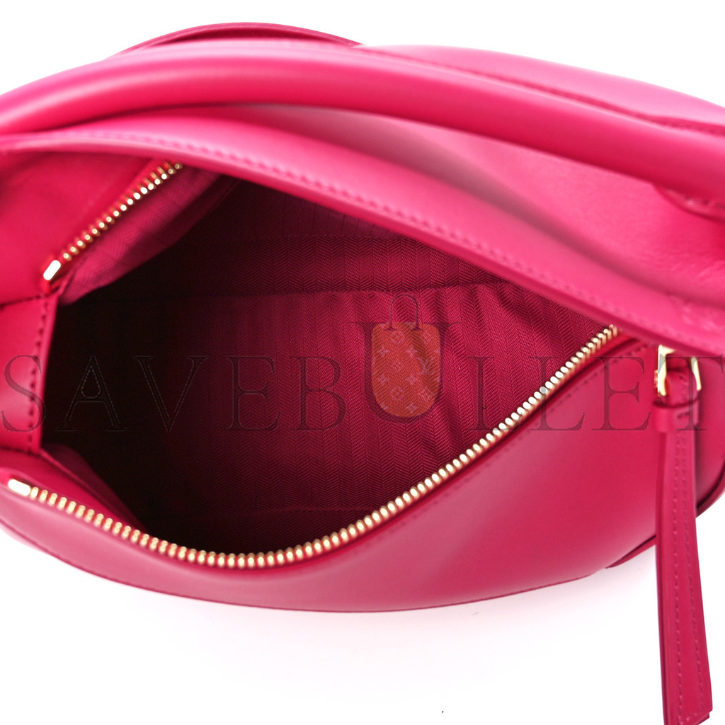 l*ew* satin calfskin monoCh*0me small puzzle edge bag ruby red glaze (24*16.5*10.5cm)