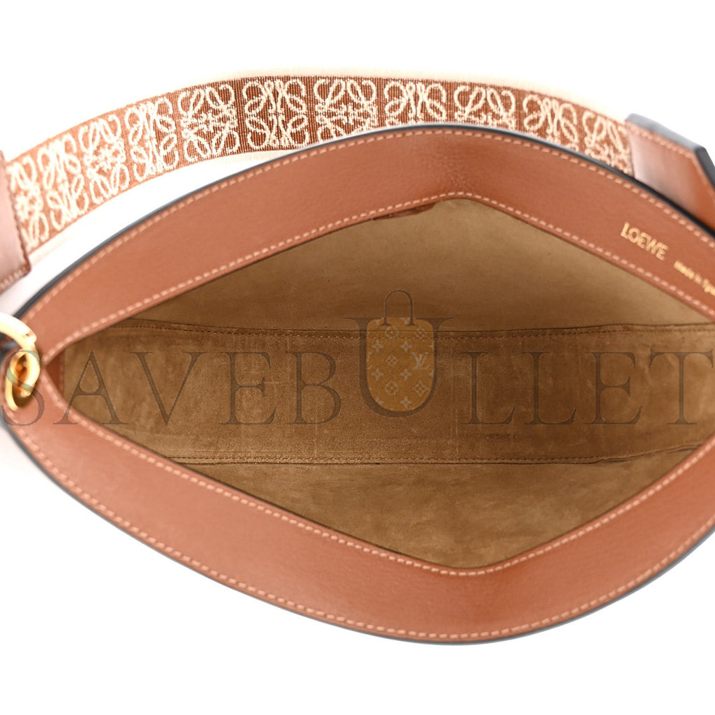 l*ew* satin calfskin jacquard luna bag pecan (28*22*6cm)