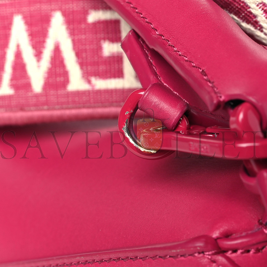 l*ew* satin calfskin monoCh*0me small puzzle edge bag ruby red glaze (24*16.5*10.5cm)