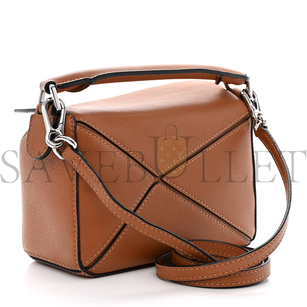 l*ew* calfskin mini puzzle bag tan (18*12.5*8cm)