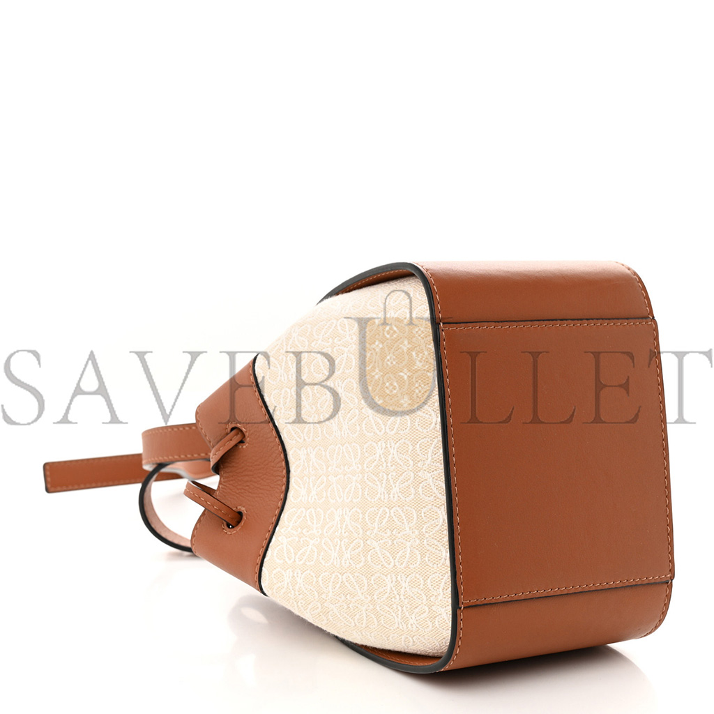 l*ew* calfskin canvas mini hammock shoulder bag natural tan (19*17*10cm)